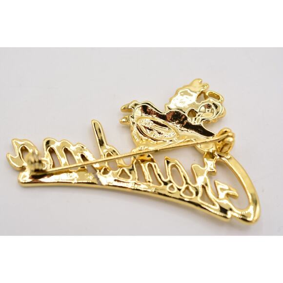 Danecraft Vintage Grandma Pin Brooch Angel Brushed Gold Signed 1980s Bin1 - Picture 11 of 12